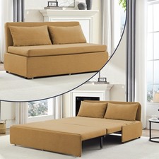 Zafly Queen Size Twin Size Pull-Out Sofa Bed,Sleeper Loveseat Sofa Bed, Ginger