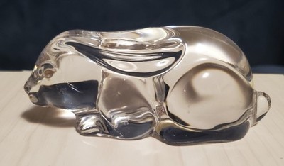 PRINCESS HOUSE Bunny Rabbit Paperweight Lead Crystal Germany 4 in X 1 1/2 in