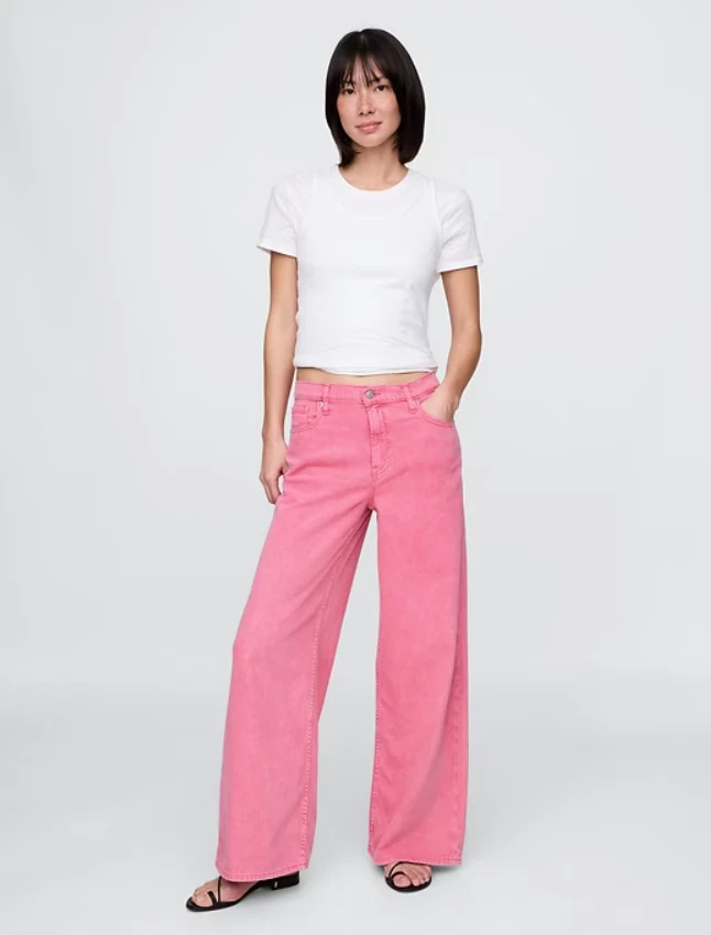 Pantalones de mezclilla holgados ultra suaves de tiro medio GAP talla 30, 0p color índigo claro nuevos con etiquetas ESTILO Y2K Foto 3 de 4