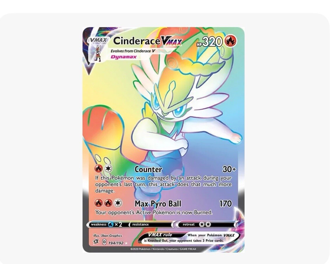 Cinderace VMAX (Secret) 194/192 Swsh02: Rebel Clash Holo