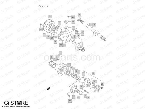 Kit de reconstrucción de nudillos de cojinete de rueda de eje delantero y trasero Suzuki Samurai SJ410 SJ 413 - Imagen 3 de 3