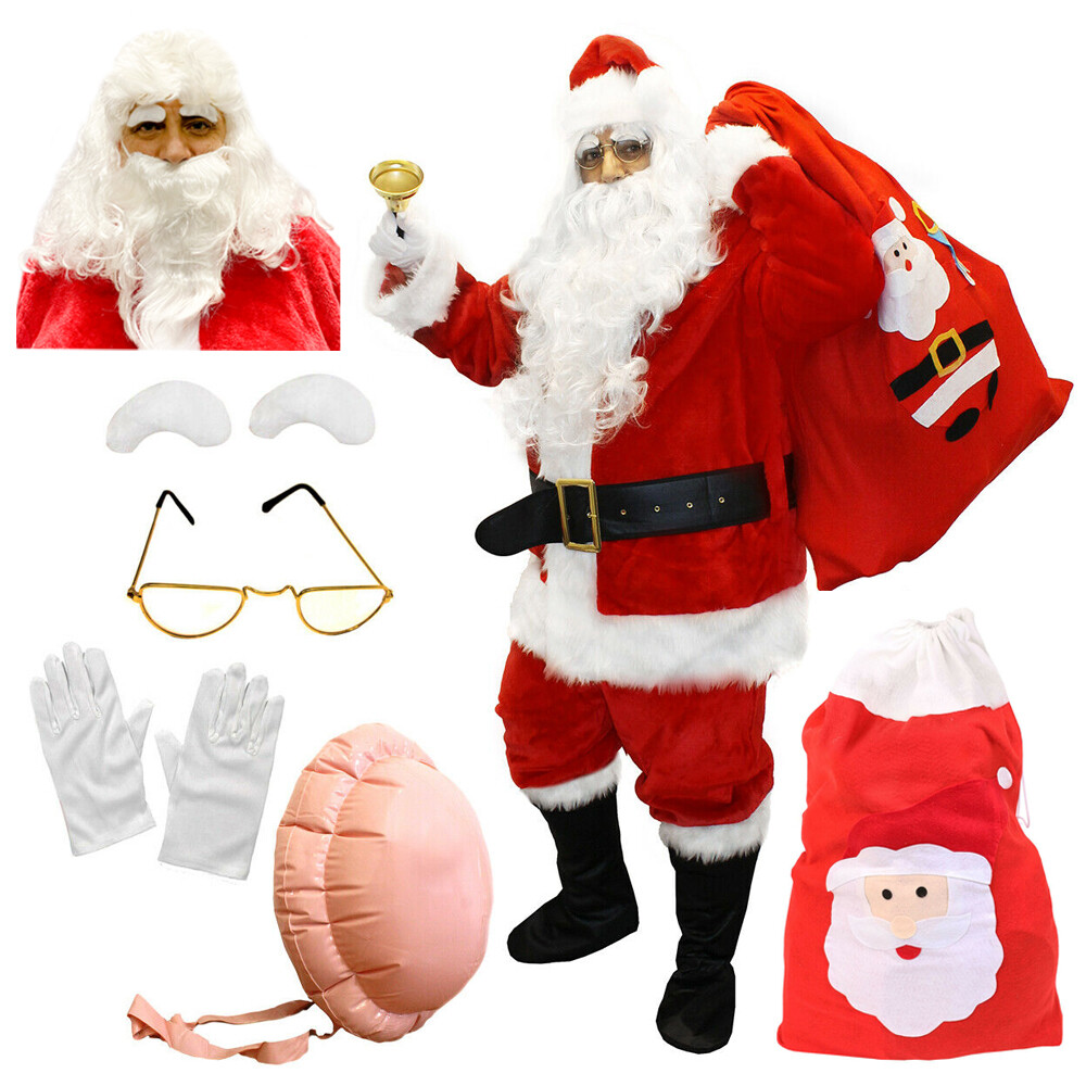DISFRAZ DE SANTA CLAUS ADULTO TRAJE PROFESIONAL INFLABLE VIENTRE PADRE NAVIDAD