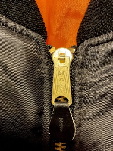Giubbotto Bomber Uomo M - Rothco MA-1 USAF - Cappotto da Volo Reversibile Nero/Arancione - Foto 7 di 10