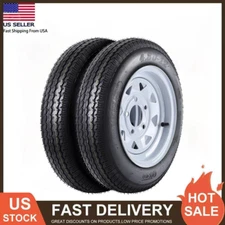 Set of 2 4.80-12 4.80x12 480-12 Trailer Tires Rims 5 Lug on 4.5" Load Range C