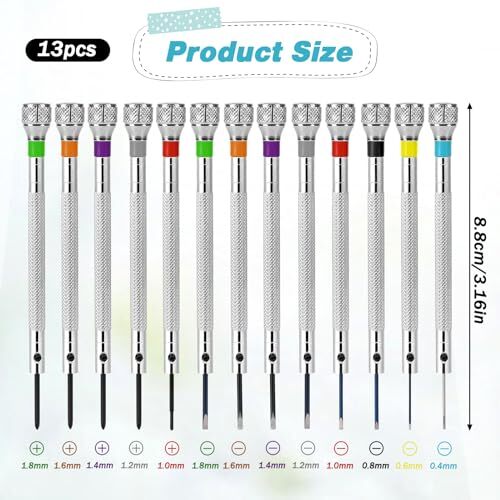 13 Pieces Jewelers Screwdriver Set Micro Precision Watchmaker