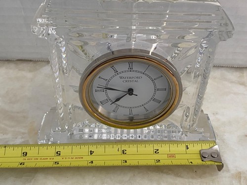 Waterford Pavilion Pattern Crystal Clock Made In Ireland Mantel Bookshelf - Picture 10 of 11