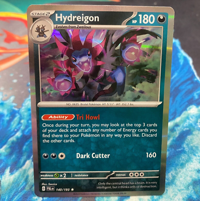hydreigon pokemon card holographic Hydreigon Holo Rare Pokemon Card Paldea Evolved 140/193 NM