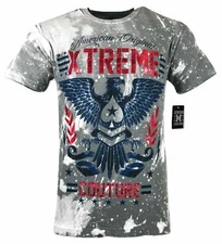 XTREME COUTURE by AFFLICTION Men's T-Shirt AMERICAN ORIGINAL Biker Gray S-5XL