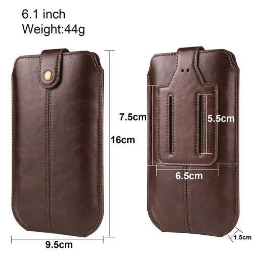 Leder Handytasche Handy Gürteltasche Universal Smartphone Tasche Schutzhüllen - Bild 3 von 9