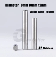 A2 Stainless Steel Solid Dowel Pins Parallel Pins 8mm 10mm 12mm Length 10-100mm