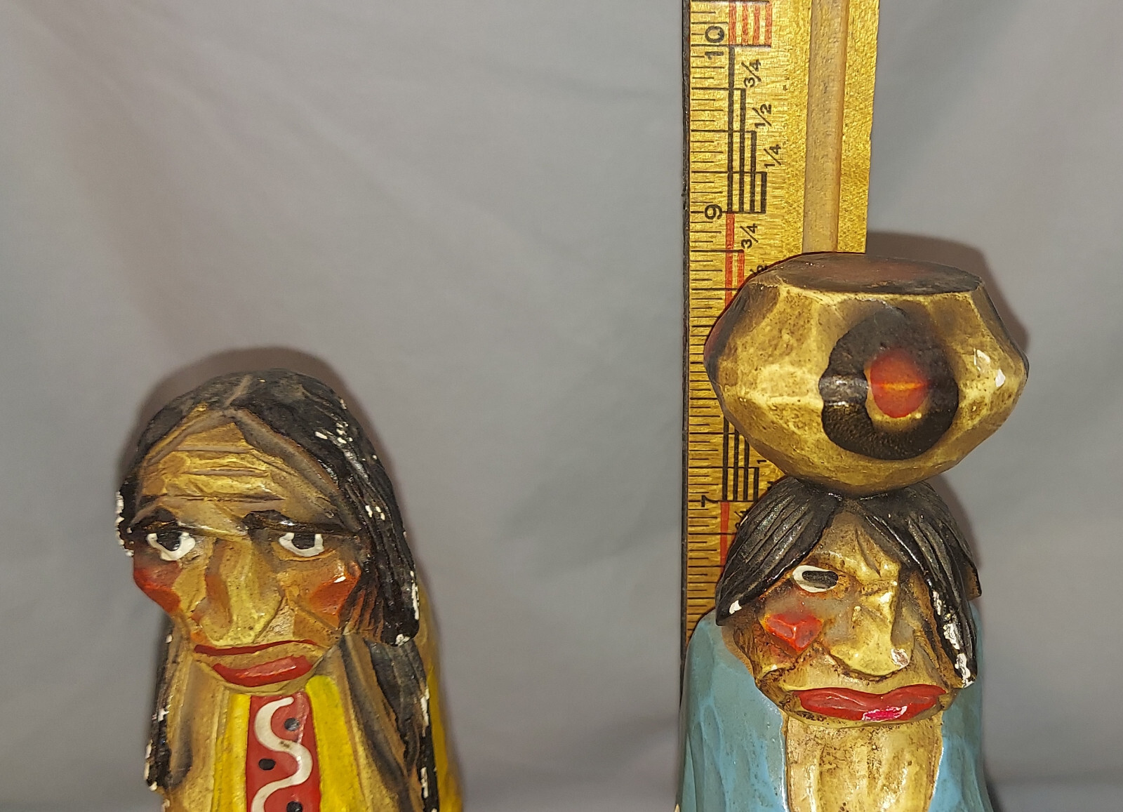 H.S.  "Andy"  Anderson  Native American  Indian Couple  Chalkware  Sculptures
