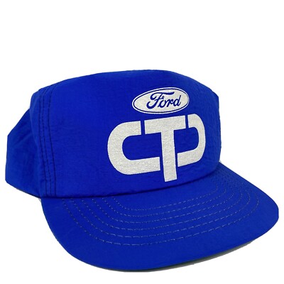 Vintage 80's Ford CTP Certified Training Program Trucker Snapback Hat Cap Blue