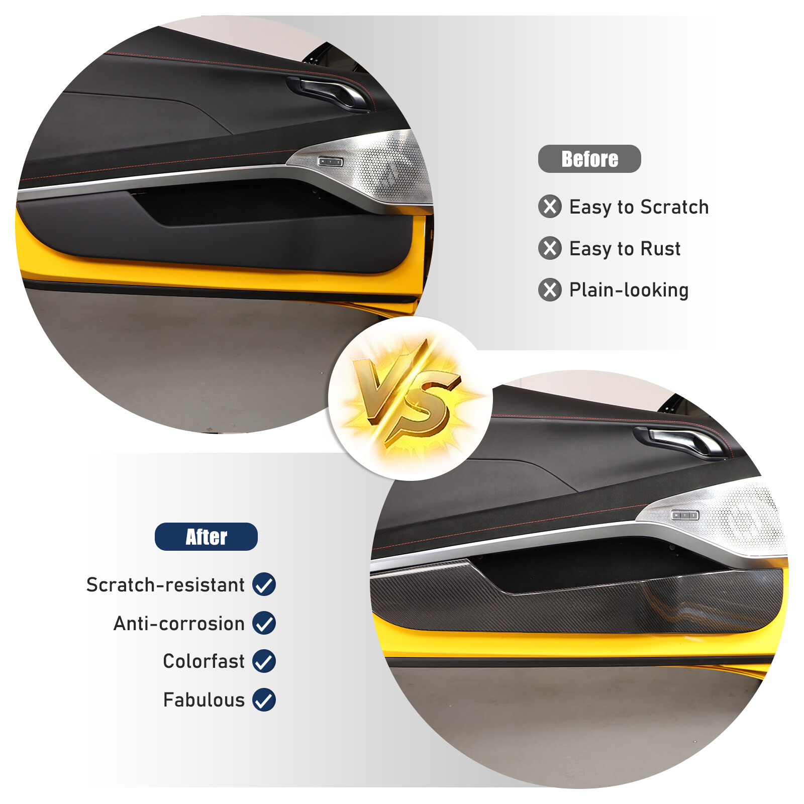 Real Carbon Fiber Inner Door Anti-Kick Panel Cover For Lotus Emira 2022 2023 24