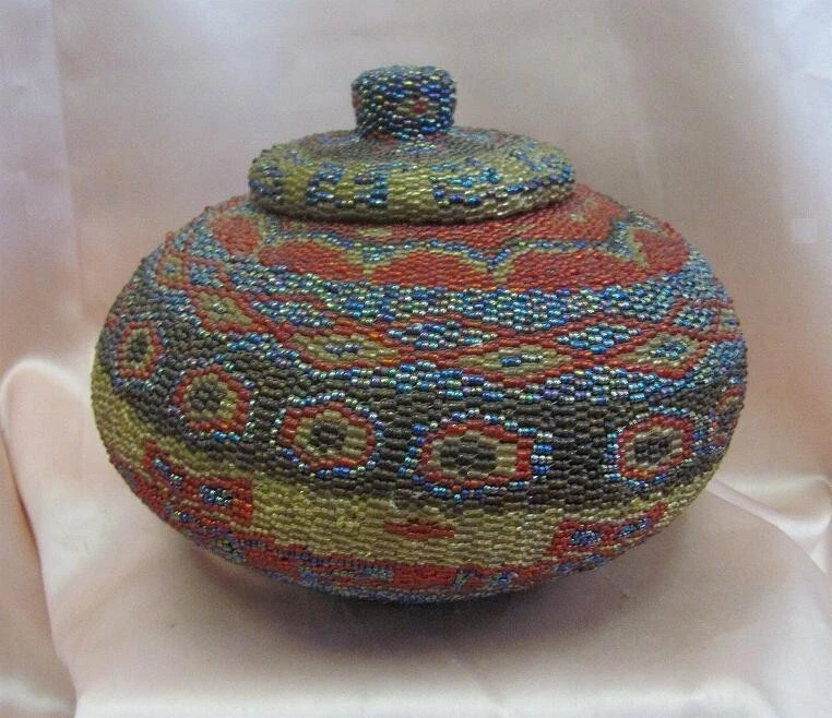 ANTIGUA OTOMANA MUSULMANA ISLÁMICA JOYERÍA BARATIJA CAJA DE CUENTAS CUENTAS DE VIDRIO RARA Foto 3 de 4