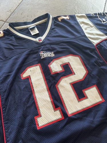 Vtg Reebok New England Patriots Tom Brady #12 Jersey Authentic Youth XL Mens S - Picture 3 of 10