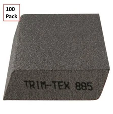 100 Pack Trim Tex 885 Dual Angle Sanding Block w/ Anti-Scuff Edge Med/Fine Grit 