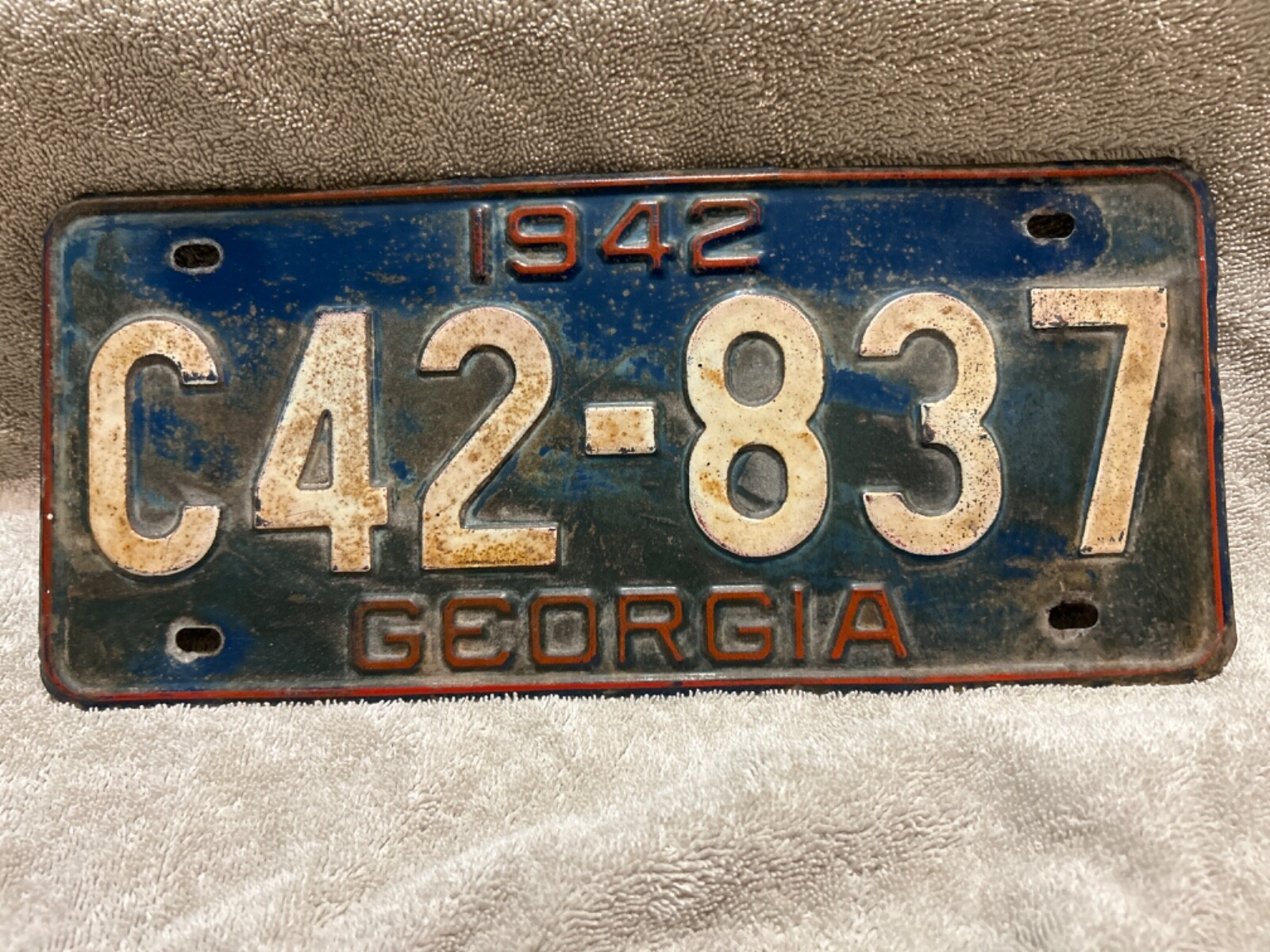 Vintage 1942 License Plate C42837 eBay