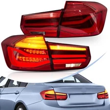 VLAND Full LED Tail Lights For 2012-2018 BMW 3-Series F30 F35 F80 M3 Red Lens