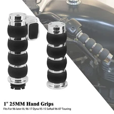 Chrome 1"Hand Grips w/ Throttle Assist For Harley Touring Softail Sportster Dyna