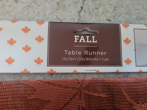 "Mesa corredora de encaje hojas de otoño de Acción de Gracias 13"" x 72"" decoración de mesa de vacaciones ¡nueva! - Imagen 2 de 4
