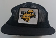 Vintage State Equipment Louisville Mfg Co Black Patch Hat USA Made
