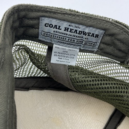 COAL HEADWEAR Hat Snapback Green Bear Ranger Park Fishing Outdoors - Picture 7 of 7