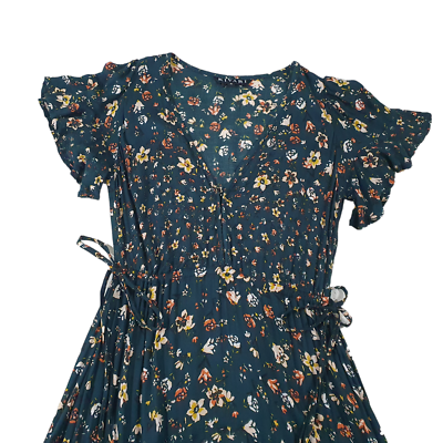 Kivari Size S Dark Green Floral Short Sleeve Tiered Peasant Boho Maxi Dress | eBay Kivari Size S Dark Green Floral Short Sleeve Tiered Peasant Boho Maxi Dress | eBay