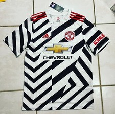 NWT ADIDAS Manchester United 2020/2021 Third Jersey - White-Black-Red Youth XL