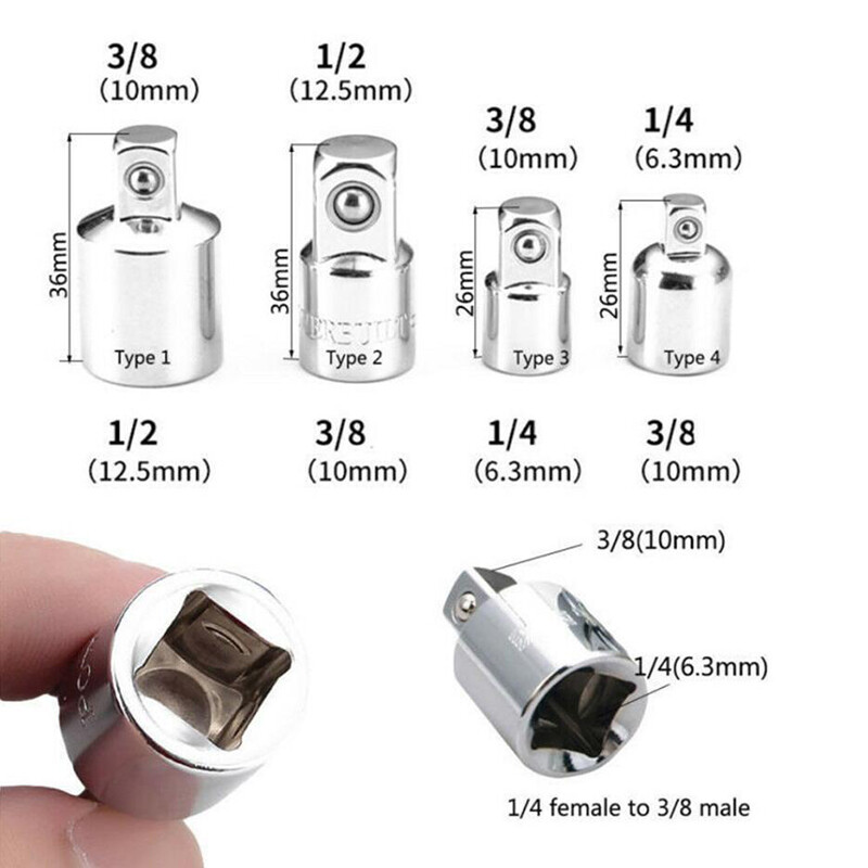 3/8 to 1/4 1/2 inch Drive Ratchet Converter Socket Adapter