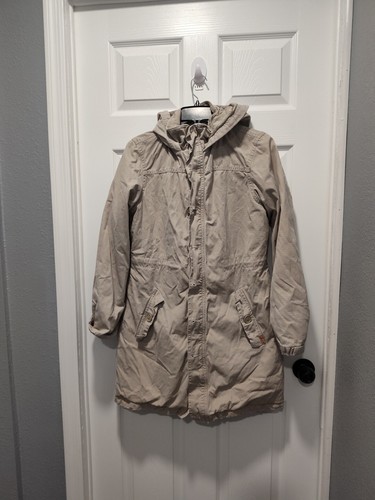 American Eagle Damen beige creme langer Parka Mantel mit Kapuze Gr. MEDIUM - Bild 17 von 17