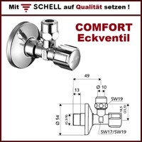 "Schell Comfort Eckventil Mit Regulierfunktion 3/8\" Waschtisch Waschbecken SpüLe"