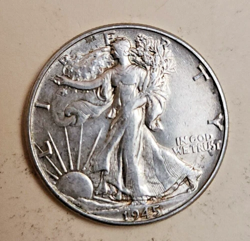 1945 P Walking Liberty Silver Half Dollar 50C AU JBT 109