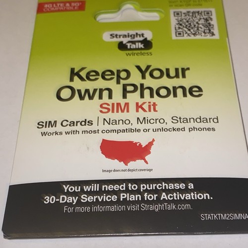 Two Straight Talk CDMA Activation Kit SIM Cards Powered Verizon Nano Micro New