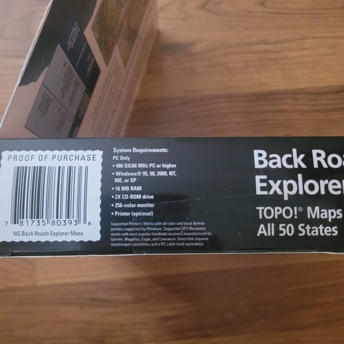 National Geographic TOPO Maps, Back Roads Explorer 17 CDs - All 50 States - Picture 4 of 4