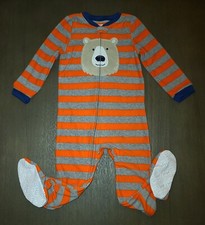 NWOT TODDLER BOYS JUST ONE YOU CARTER'S STRIPED BEAR FOOTIE PAJAMAS SIZE 4T