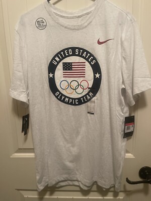 Nike Team USA Men's Sz Large Olympic T-Shirt Olympics Tee CN1472-051 NWT Gray