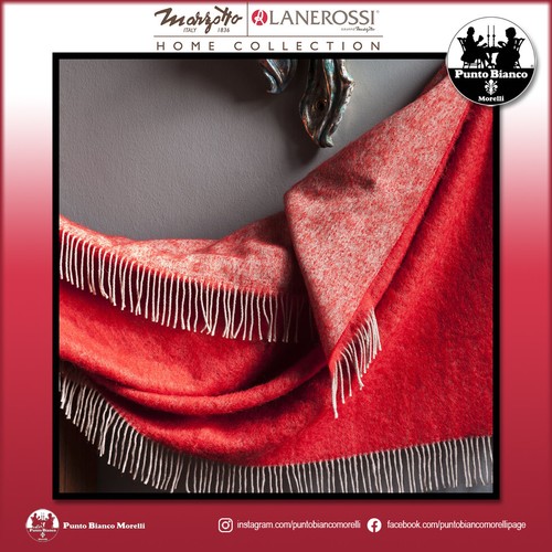 MARZOTTO LANEROSSI ROSSI STORY Coperta  Plaid double face mohair e lana vergine - Picture 1 of 35