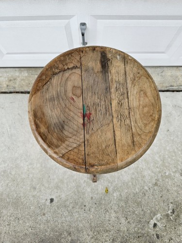 Vintage 50s Wooden Jack Stand Style Workshop Stool Adjustable Height Very Sturdy - Picture 3 of 12