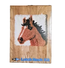 M H Yarns Latch Hook Yarn Kit Pony Horse Head 12x12 Rug Picture Pillow EASY FUN!