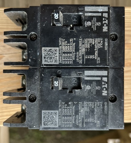 Eaton GHB2020 New Open Box Circuit Breaker