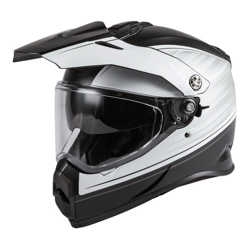 Gmax AT-21 Raley White and Matte Black Adventure Dual Sport Helmet Adult Size XS