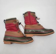 Lands End Youth Kids' Sz 4M Snowboot Duck Multicolor Boots Blemish