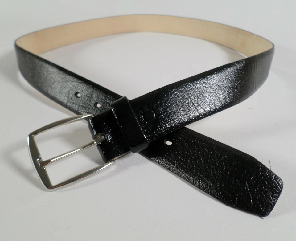 Tex Tan Leather Belt 42 Cowhide Split Cashmere Lined Black 2071M Vtg - Image 2 of 4