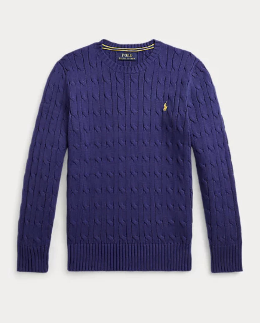 NWT Polo Ralph Lauren $65 Boys Cable-Knit Cotton Sweater