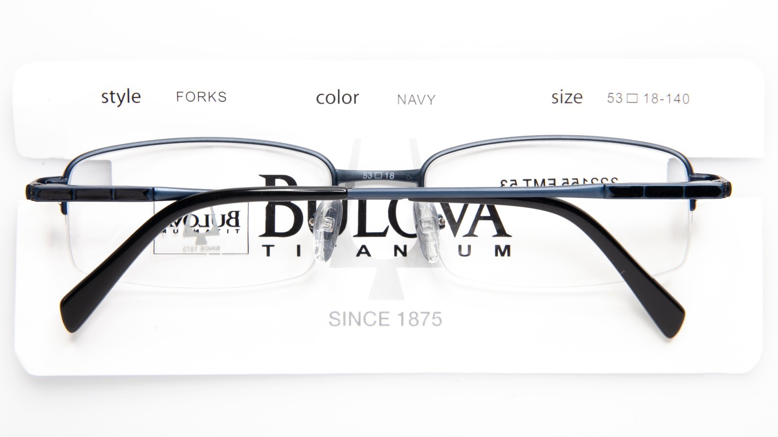 NEW BULOVA FORKS NAVY EYEGLASSES GLASSES TWIST TITANIUM FRAME 5318140