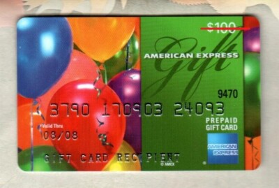 AMERICAN EXP. Balloons ( 2005 ) Gift Card ( $0 - NO VALUE )