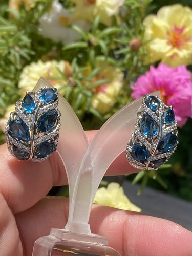 Colleen Lopez "Epitome of Enchanting" 8.64ct London Blue & White Topaz Earrings - Picture 6 of 19