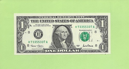 2001 ..UNCIRC $1 H 7335 5337 A .... RADAR READS SAME FORWARD/BACK