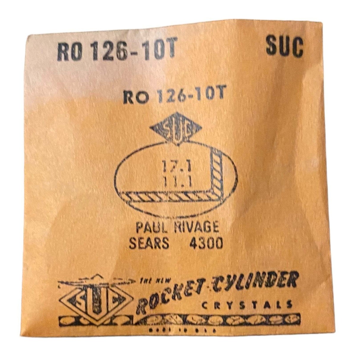 SUC RO126-10T RO 126-10T Watch Crystal 17.1x11.1 NOS Part Rocket