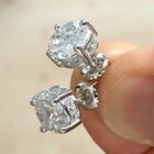 Elegant Cubic Zirconia Stud Earrings In 925 Silver Filled – Wedding Jewelry Gift